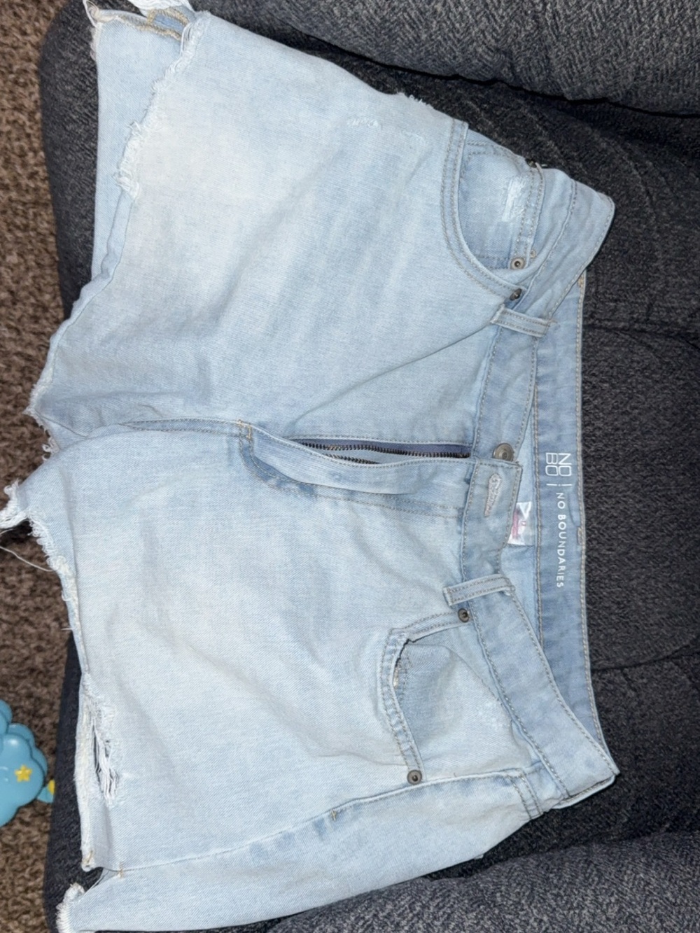 No Boundaries Light Blue Distressed Denim Shorts